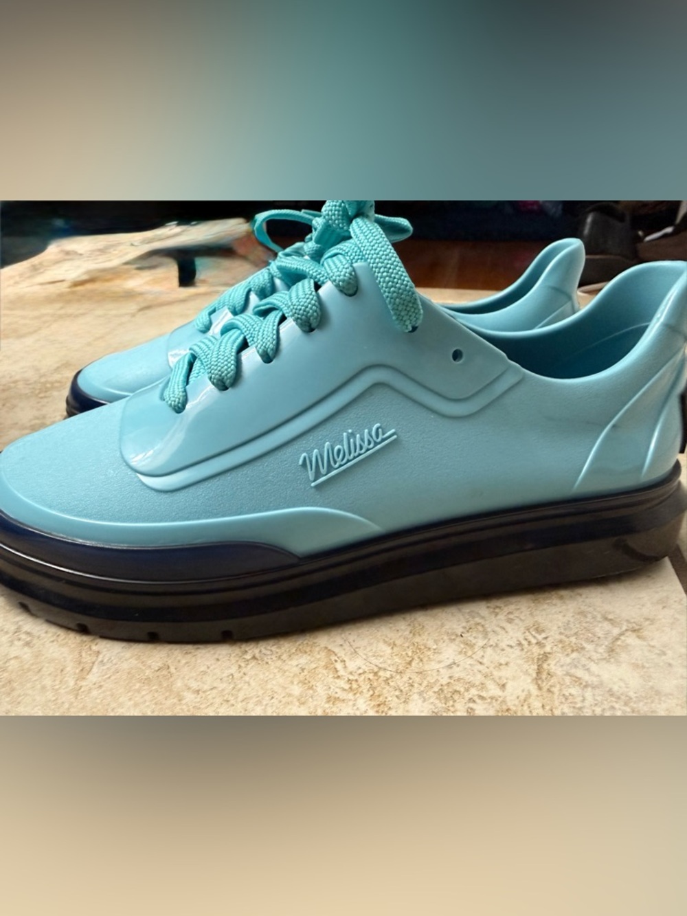 Melissa Chunky Platform Sneaker in Aqua